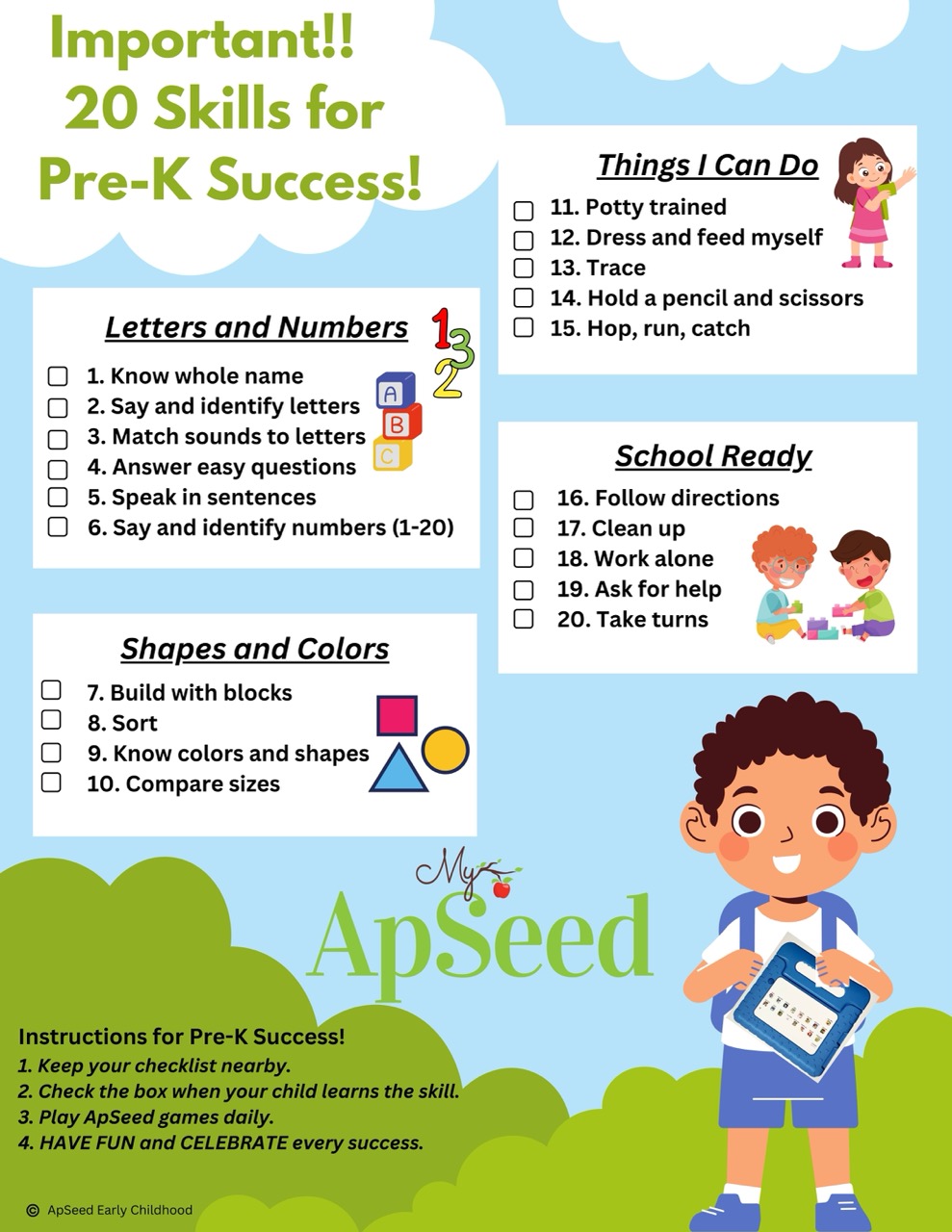 Pre K Checklist.pdf Get Your Checklist - ApSeed